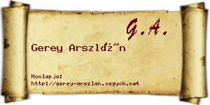 Gerey Arszlán névjegykártya